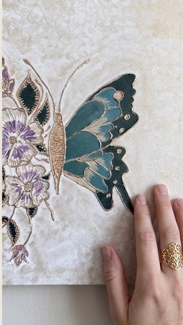 The Gilded Monarch – Hand-Textured Mixed Media Canvas