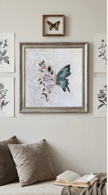 The Gilded Monarch – Hand-Textured Mixed Media Canvas