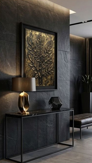 Luxe Botanical Gold Relief Wall Art