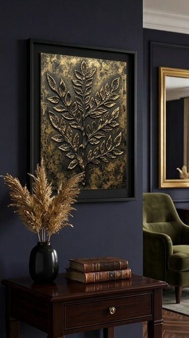 Luxe Botanical Gold Relief Wall Art